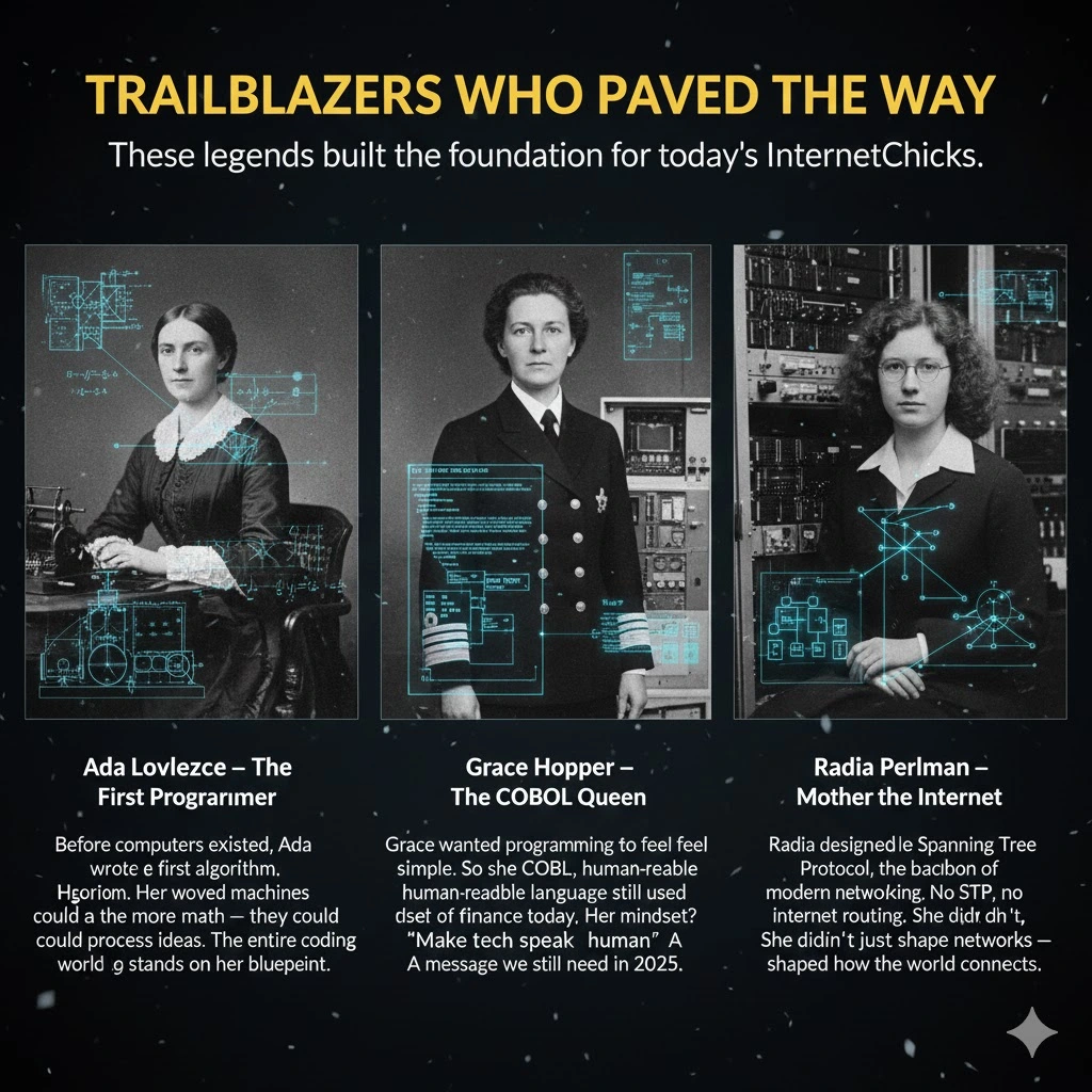 Top InternetChick Innovators in AI, Coding & Cybersecurity 2 Trailblazers Who Paved the Way internetchicks